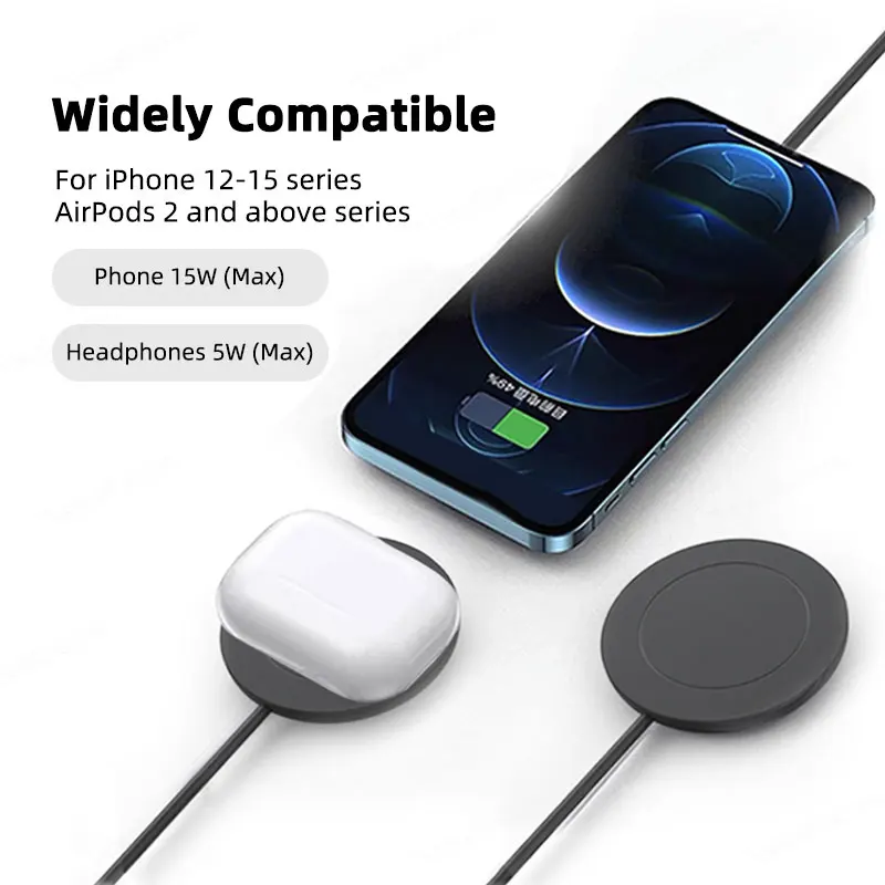 15W Magnetic Wireless Charger USB PD Type C Fast Charging Dock Station For iPhone 1514 13 12 Pro Airpods Magnetic Phone Chargers