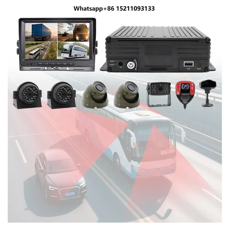 4K 1080P 8 Channel 4Ch Mdvr 360 Car Tractor Android Dash Cam Front Rear View Mirror 4G Gps Wifi Adas