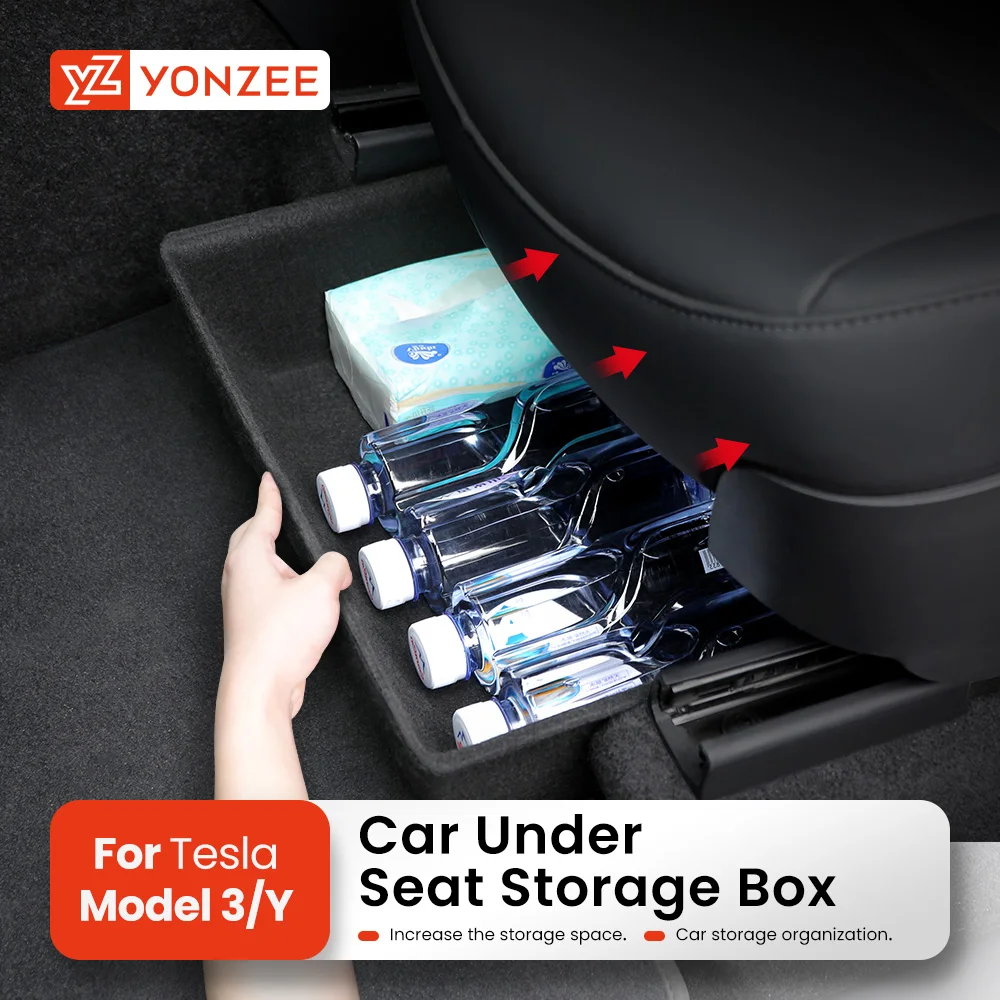 For Tesla Model Y Under Seat Storage Box Drawer Holder Car Organizer Accessories For Tesla Model Y 2021/2023Car Accessories