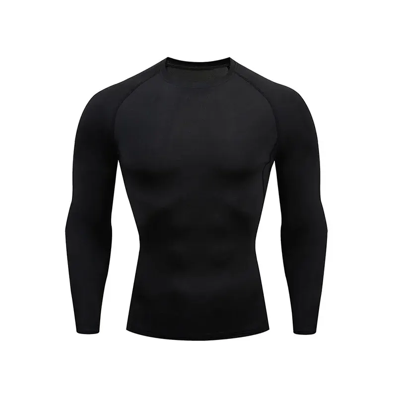 Ropa de Fitness de manga larga para hombre, camiseta de Basecoat de entrenamiento de baloncesto, ajuste ajustado, compresión de secado rápido, alta elasticidad