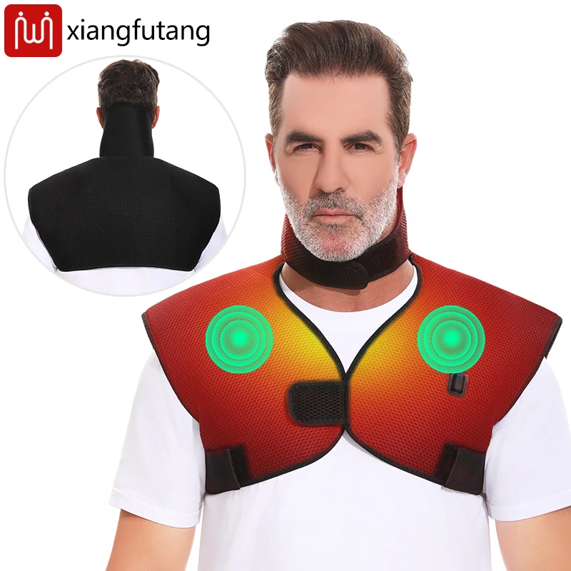 

Heating Shawl Shoulder Vibration Massager Cold Weather Body Warmer Vest Electric Heatied Wrap for Neck Shoulder Back Pain Relief