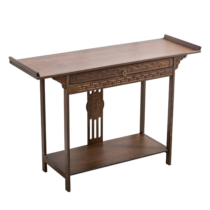 

New Chinese style, table, entrance cabinet, living room, solid wood, hotel, end view platform