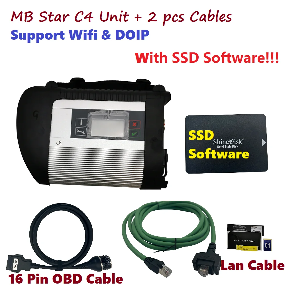 

MB Star C4 Car Diagnostic Tool Support Wifi DOIP SD Connect C4 OBD2 Scanner Multiplexer for mercede Truck Parts Accessories
