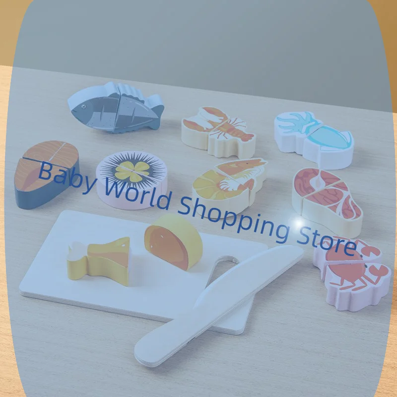 1 セットシミュレーション切断フルーツ食品ゲームプレイキッチンアクセサリーモンテッソーリ教育玩具子供のための木製ふりおもちゃ