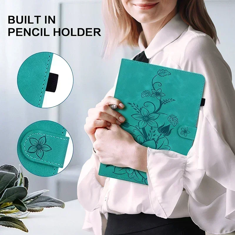 Sarung ponsel kulit untuk Samsung, casing pelindung Tablet Samsung Galaxy Tab A9 + 8.7 Plus S5e T720 Tab A 10.1 T510 A8 X200 X115 10.5 S6 A7 Lite 10.4