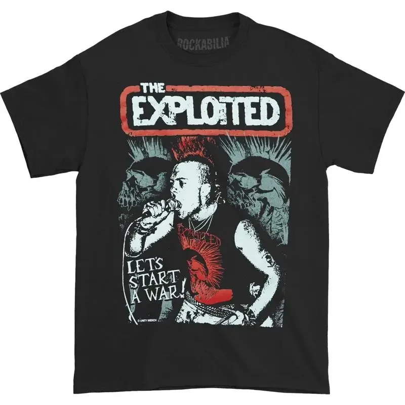 Camiseta com estampa gráfica da banda Legend Punk The Exploited, feminina e masculina, streetwear, algodão macio, solta, oversized, top de verão, nova camiseta.