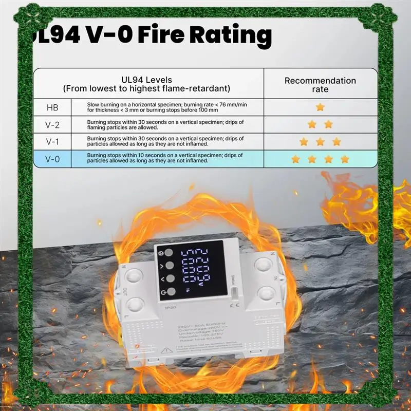 Consegna in 24 ore Tuya Wifi Smart Circuit Breaker 80A-Alarm Soglia Set Monitor elettrico V0 Ritardante ignifugo Controllo APP