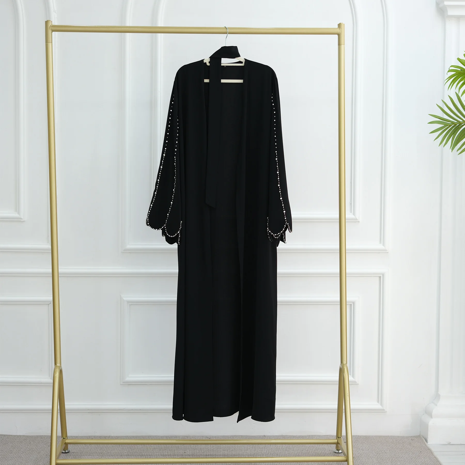 Ramadán diamantes Abayas Dubai Kaftan mujeres vestido musulmán Kebaya Turquía bata caftán marroquí mujer Islam Jalabiya Kimono Cardigan
