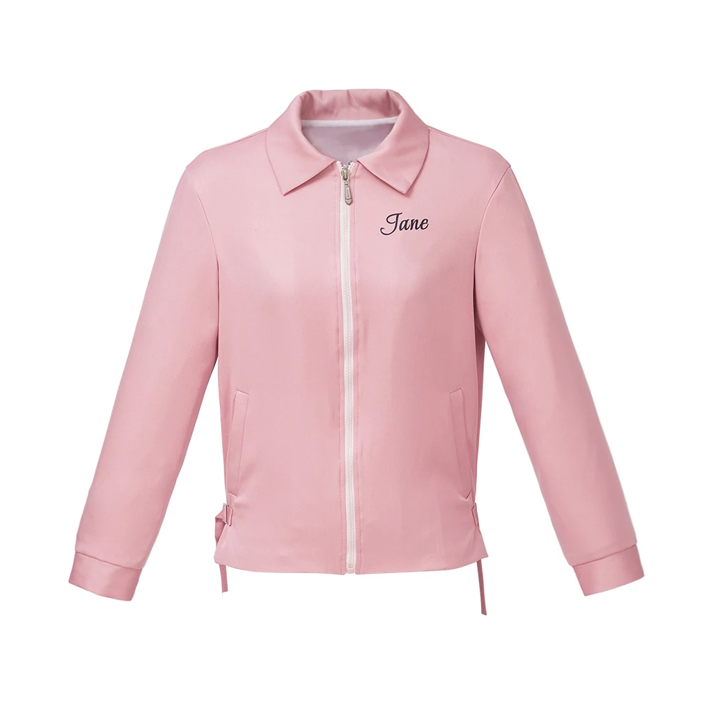 

Rise Of The Pink Ladies Cosplay Jane Facciano Costume Women's Pink Jacket Halloween Carnival Role Play Casual Coat