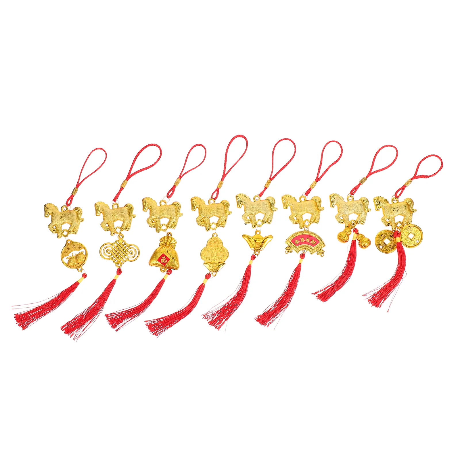 

8 Pcs Chinese New Year Decoration Pendant Bonsai Hanging Style Decorations Small Ornaments Plastic Ornamnet
