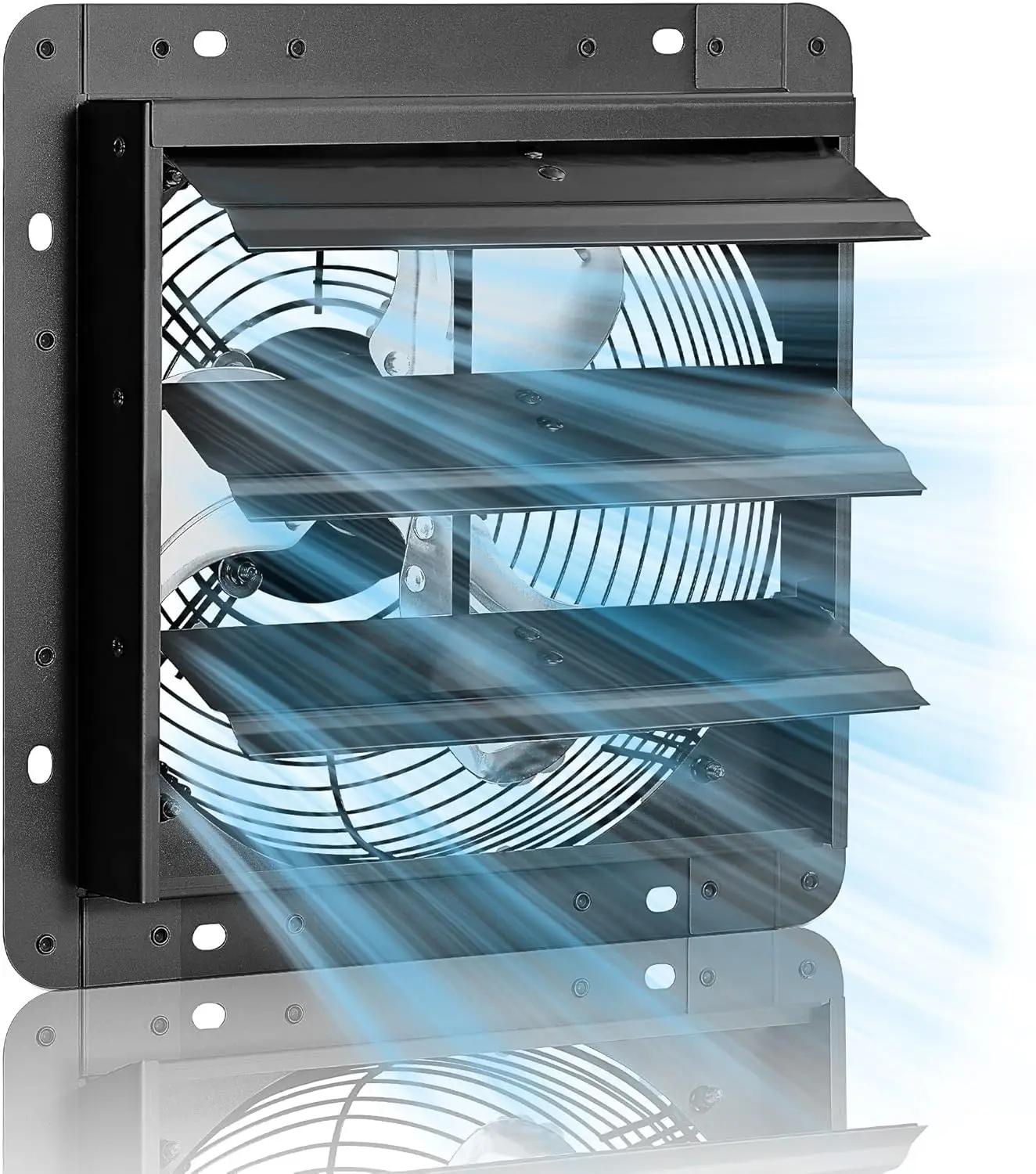 

10 Inch Shutter Exhaust Fan, 890 CFM High-Speed Wall Mounted, 45dB Quiet Cooling Ventilation for Shed, Garage, Greenhouse