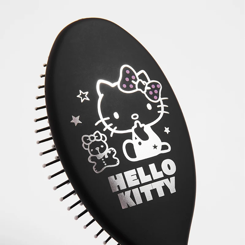 MINISO Kawaii Hello Kitty สีดําสีขาว Simple Series ถุงลมนิรภัยหวีอะนิเมะ Sanrio Girly Heart CURLY นวดผม Air Cushion หวี