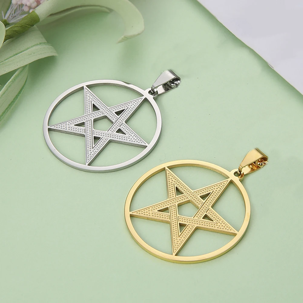 Dawapara Inverted Pentagram Baphomet Pentacle Pendant for Necklace Keychain Wiccan Migical Star Satanic Amulet Stainless Steel