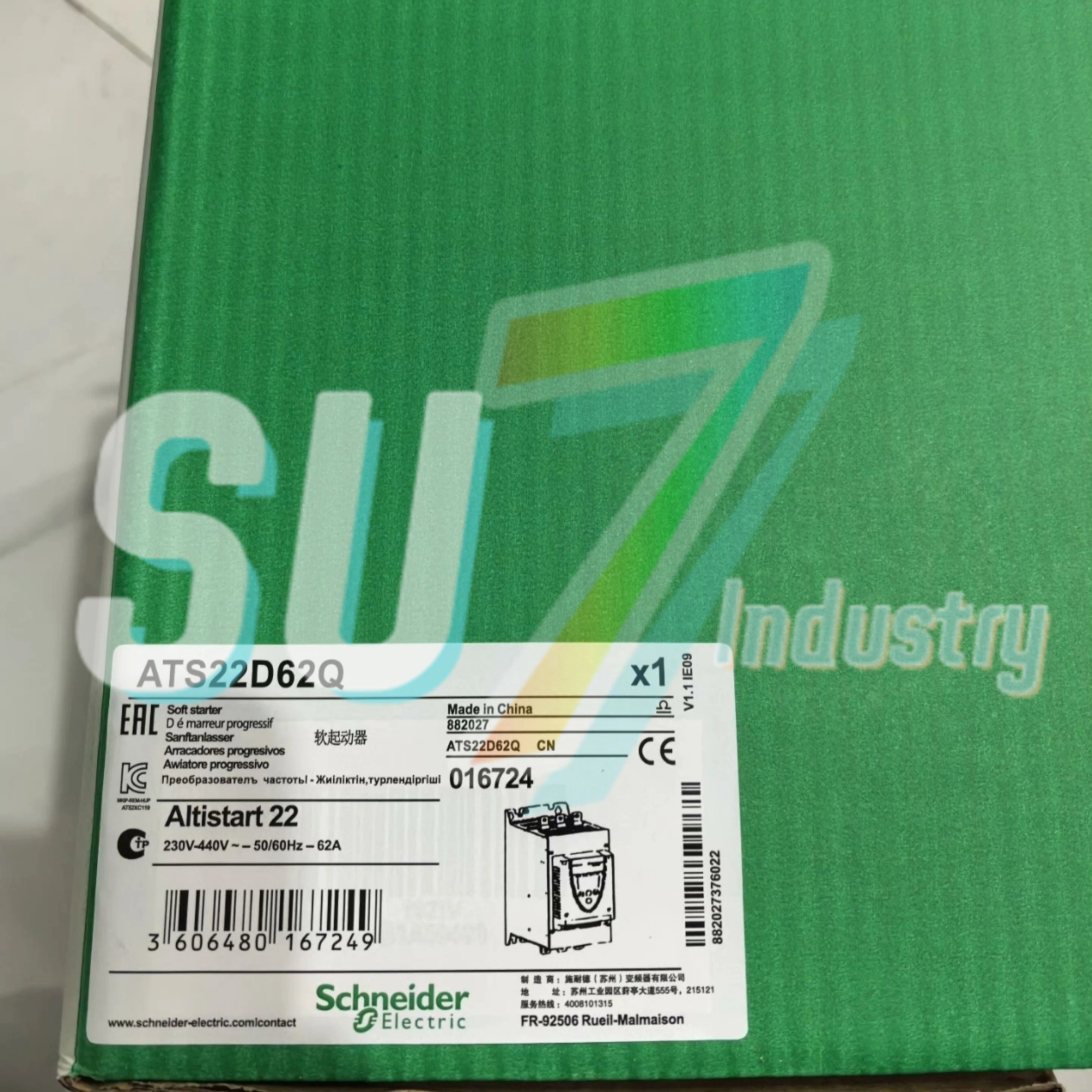 

ATS22D62Q ATS22D75Q ATS22D88Q New In Box soft starter