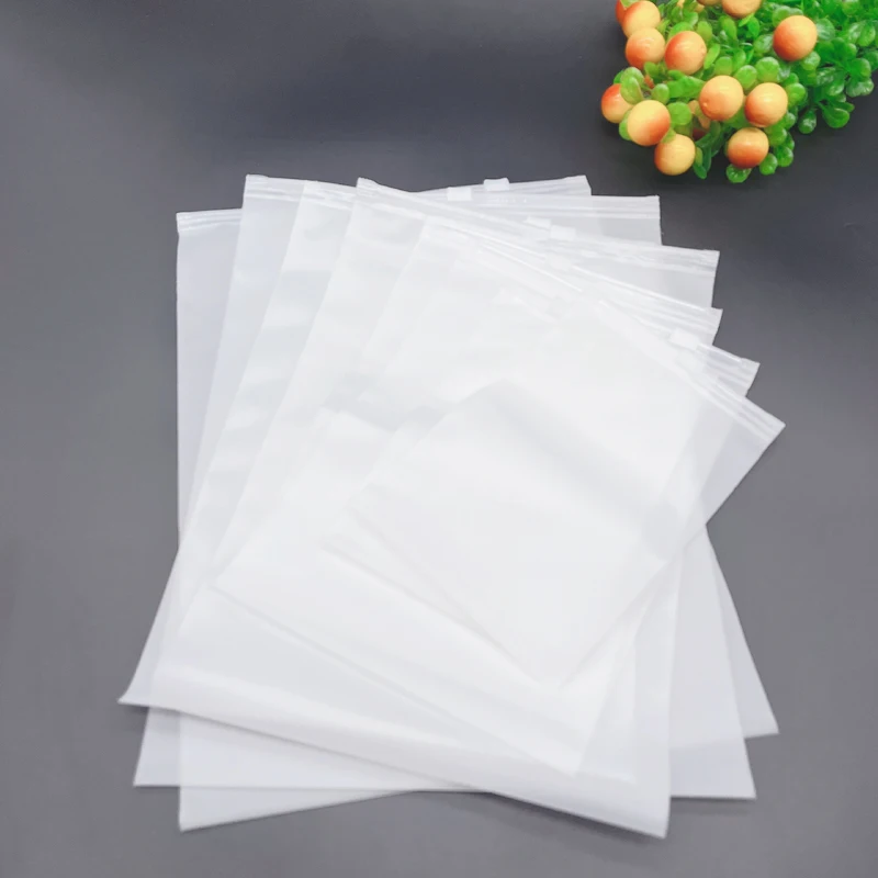 50pcs 0.2mm Small Plastic Bag Frosted Zipper Bags Clothing Christmas Wedding Packaging Gift Bags For Ziplock Plastic Storage Bag