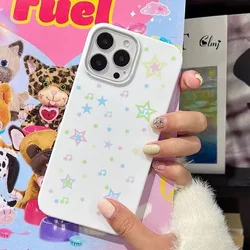 Clmj Y2K Star Music Phone Case for iPhone 16 15 14 13 12 11 Pro Max XS XR XSMax 6 7 8 Plus Glossy HD Hard PC Cover