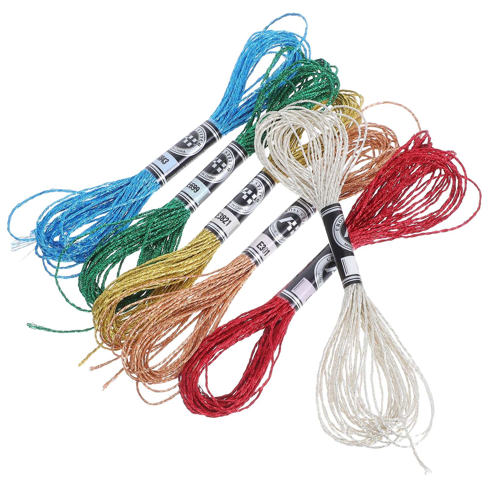 

6 Pcs Embroidery Thread Glitter Supplies Floss Bracelet Making Yarn Metal Hand Quilting