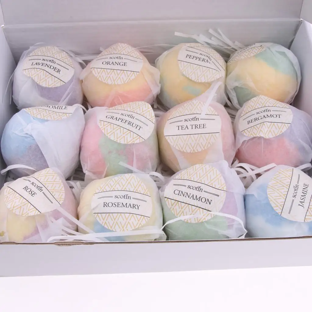 

12 Pieces Women Scented Bubble Bath Salt Essential Balls Set Kit 70g