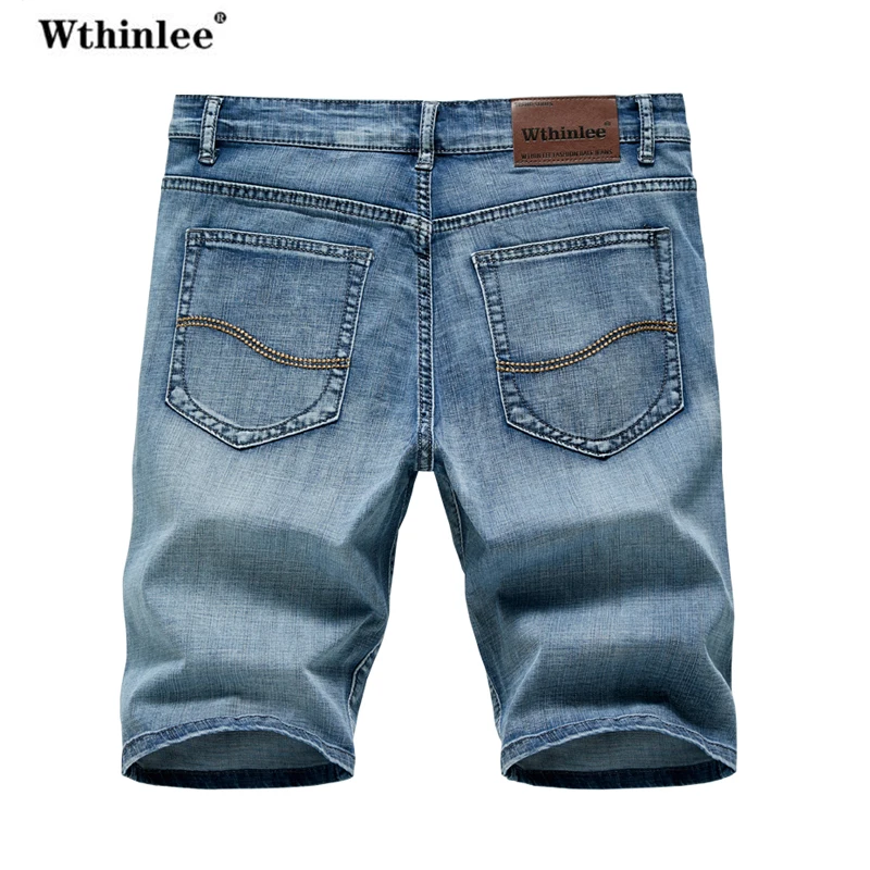 Summer Shorts Jeans Men Denim Pants Stretch Dark Blue Fashion Design Men\'s Jeans Slim Straight Male Short Jeans Hombre