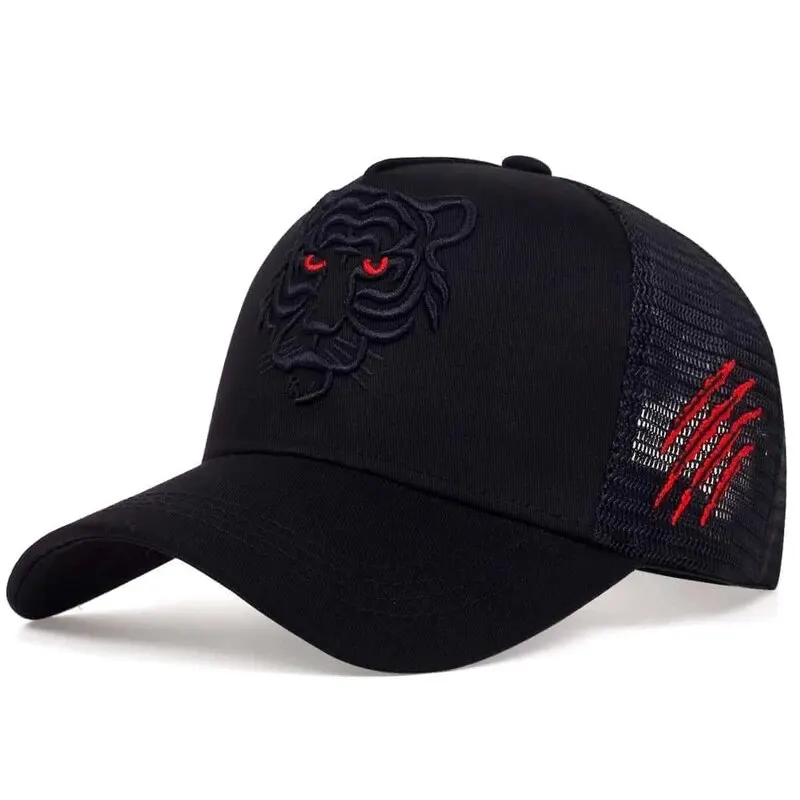 Unisex Tiger Head Embroidery Baseball Caps Spring and Autumn Outdoor Adjustable Casual Hats Sunscreen Hat