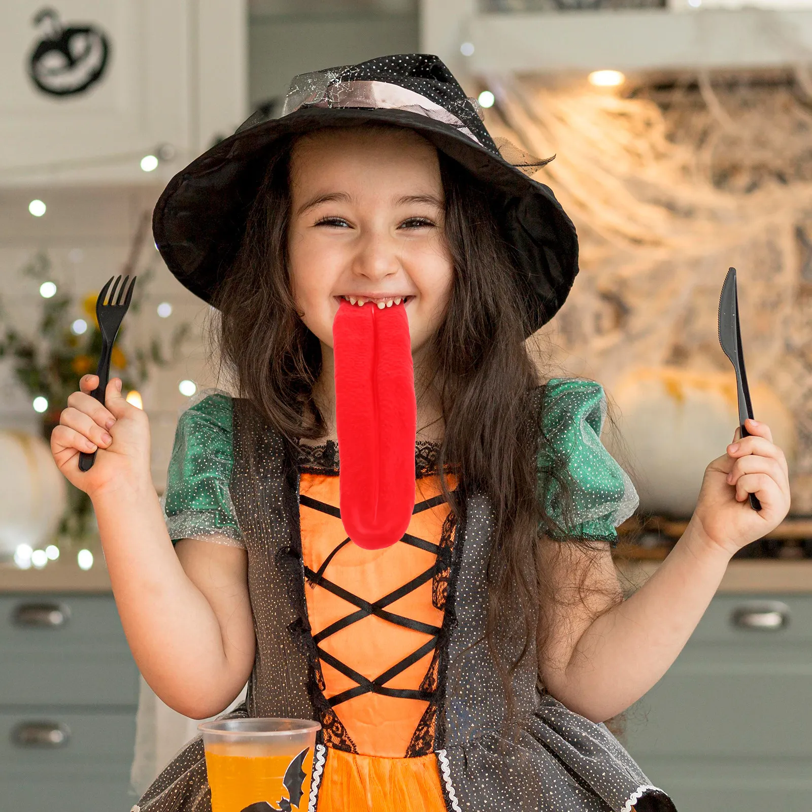 

Squeeze Twist Stick Fake Tongue Prop Lifelike Halloween Prank Tool Festival Party Decor Cosplay Scary Trick Prop Supplies