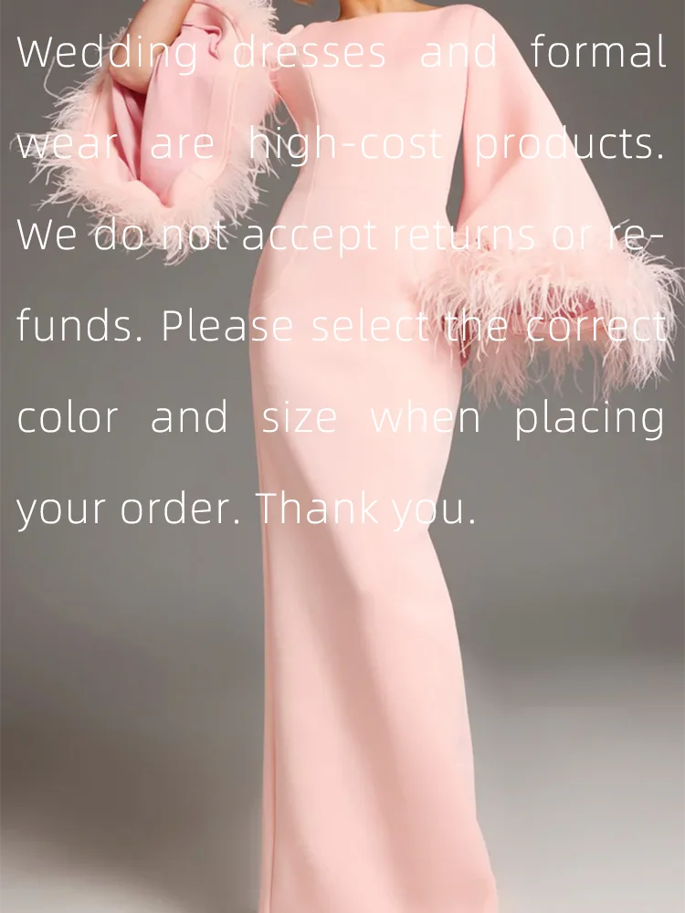 Elegant O-Neck Flare Sleeve Straight Floor Length Formal Evening Dresses Birthday Party Prom Gowns Customized