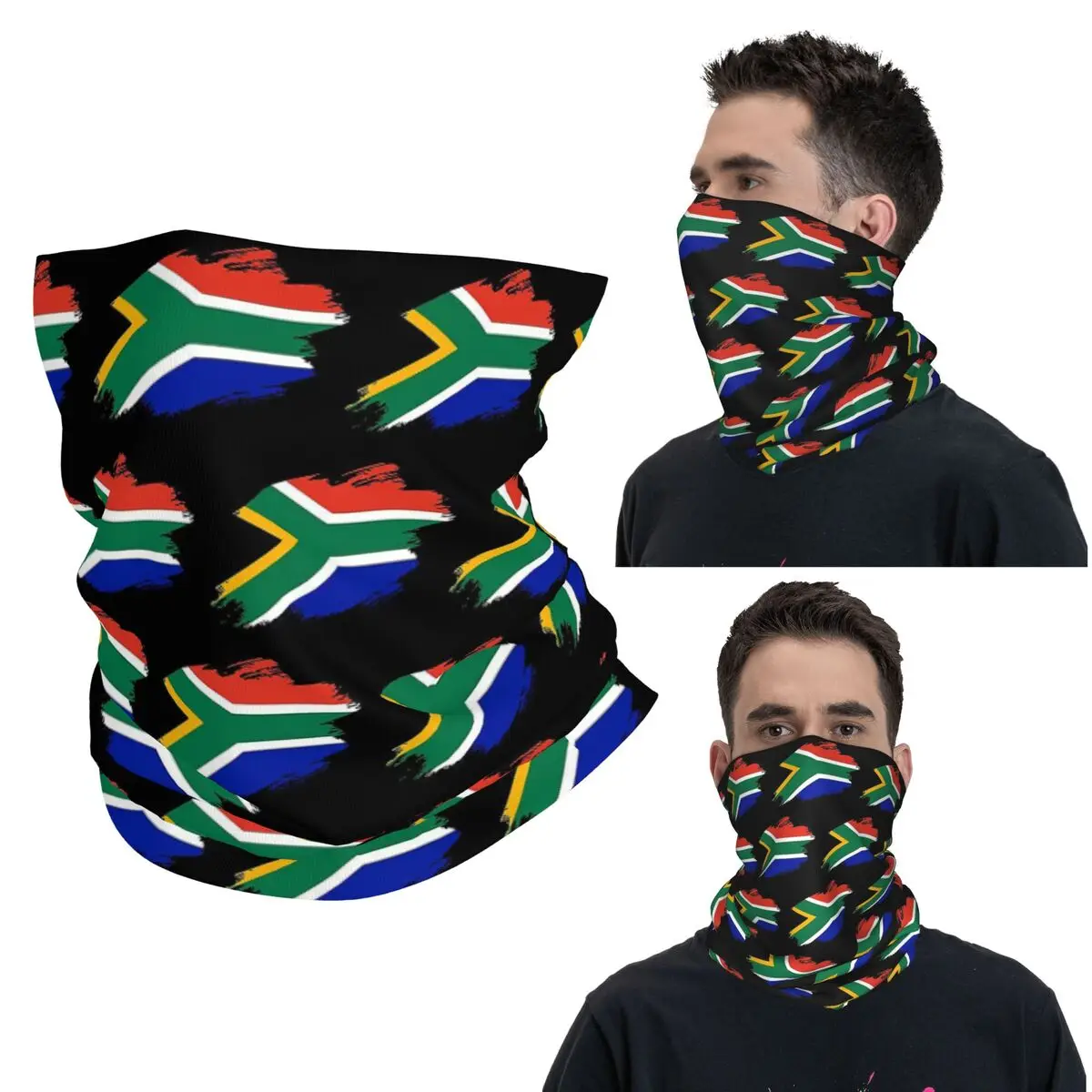 South African Springboks Flag Bandana Neck Gaiter Printed Wrap Mask Scarf Warm Cycling Scarf Riding For Men Women Adult Winter