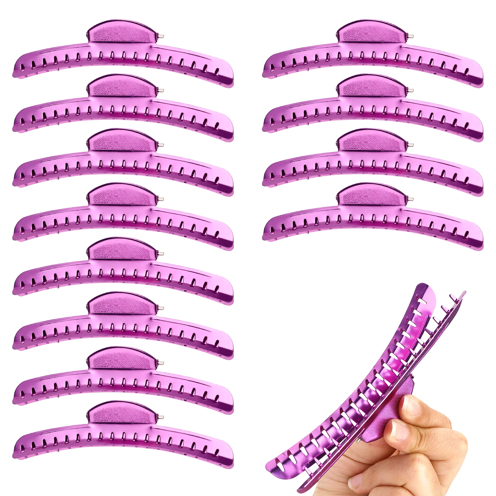 6 Pinzas de Pelo Metálicas Vintage para Ondas, Horquillas de Aluminio para Peluquería, Herramienta de Estilismo para Salón y Barbería, Pinzas Fijadoras de Pelo