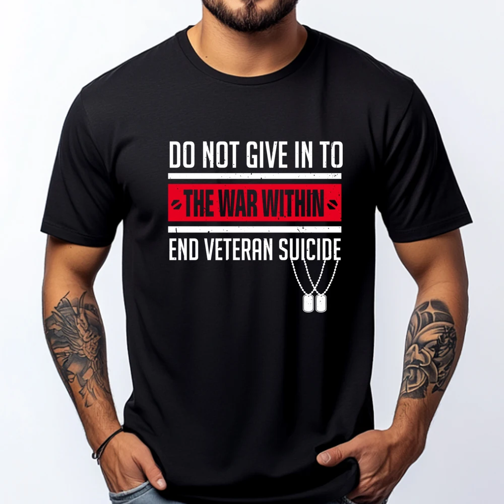 

Fight Against Veteran Suicide Ptsd Awareness 22 A Day Street Wear T Shirt T Shirt Men Normal For Man