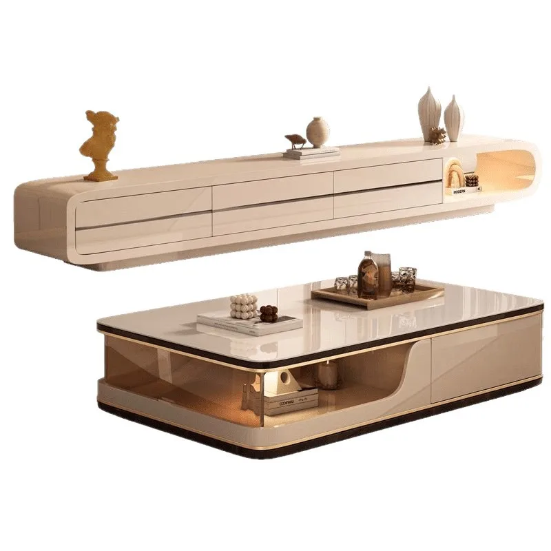 

High-end slate coffee table living room 2025 new light luxury high-end small apartment glass table modern simple for home use