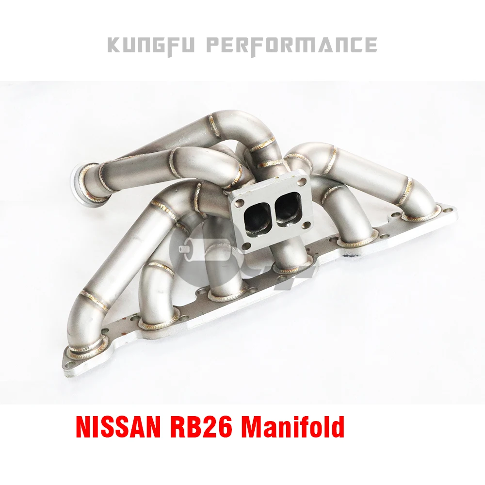KUNGFU PERFORMANCE T304 3mm Thick RB26DET T4 TOP MOUNT TURBO MANIFOLD R32 R33 R34 SKYLINE RB26 GTR