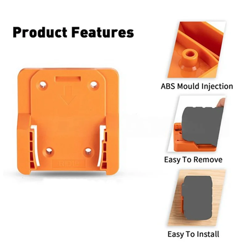 

AEE8-10Pack Battery Wall Mount Holder & Drill Tool Mount - For RIDGID 18V Li- Drill, Fits Work Van, Shelf, Toolbox