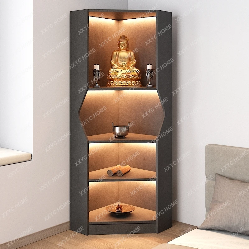 Modern simple corner Buddhist shrine household offering table   table offering God of Wealth   table vertical