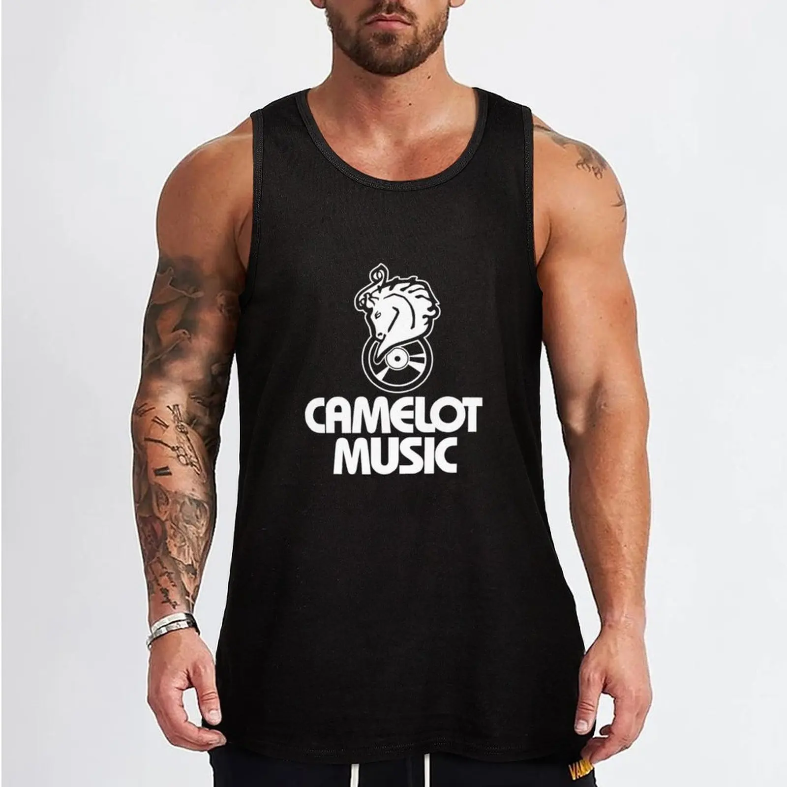 CAMELOT MUSIC Logo Tank Top male top man sexy?costume