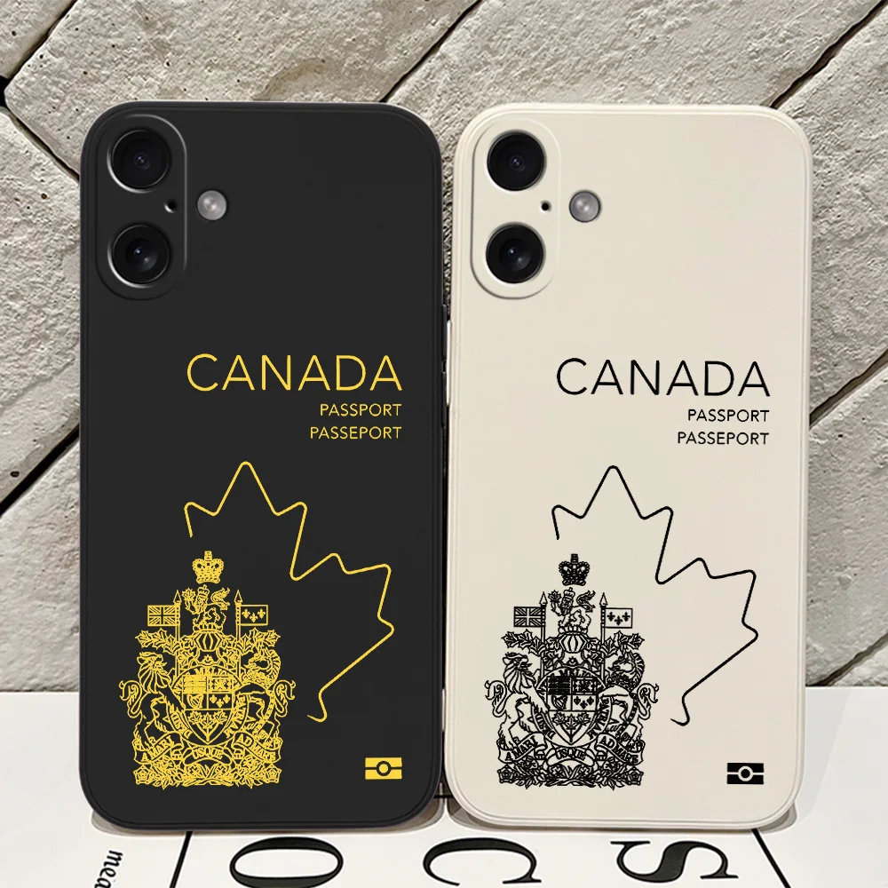 Canada Passport Phone Case for iPhone 16 15 14 13 12 11 Pro Max Mini X XR XSMax 8 7 6 6S Plus Soft Silicone Back Cover