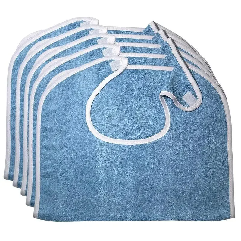 5Pcs Towel Cloth Apron Elderly Eating Stain Resistant Wipeable Mouth Washable Drool Towel Soft And Comfortable Adult Eating Bib