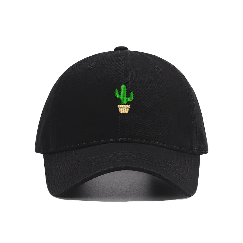 Embroidery little cactus Men Baseball Cap Soft Cotton sun hats Women Snapback sunbonnet Adult truker caps sport hats