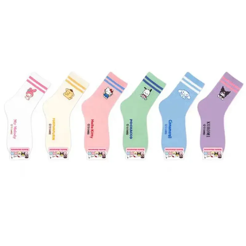 

Sanrio Cinnamoroll My Melody Kawaii Anime Autumn Winter Socks Pochacco Kuromi Cute Cartoon Mid Tube Stocking Gifts for Kids