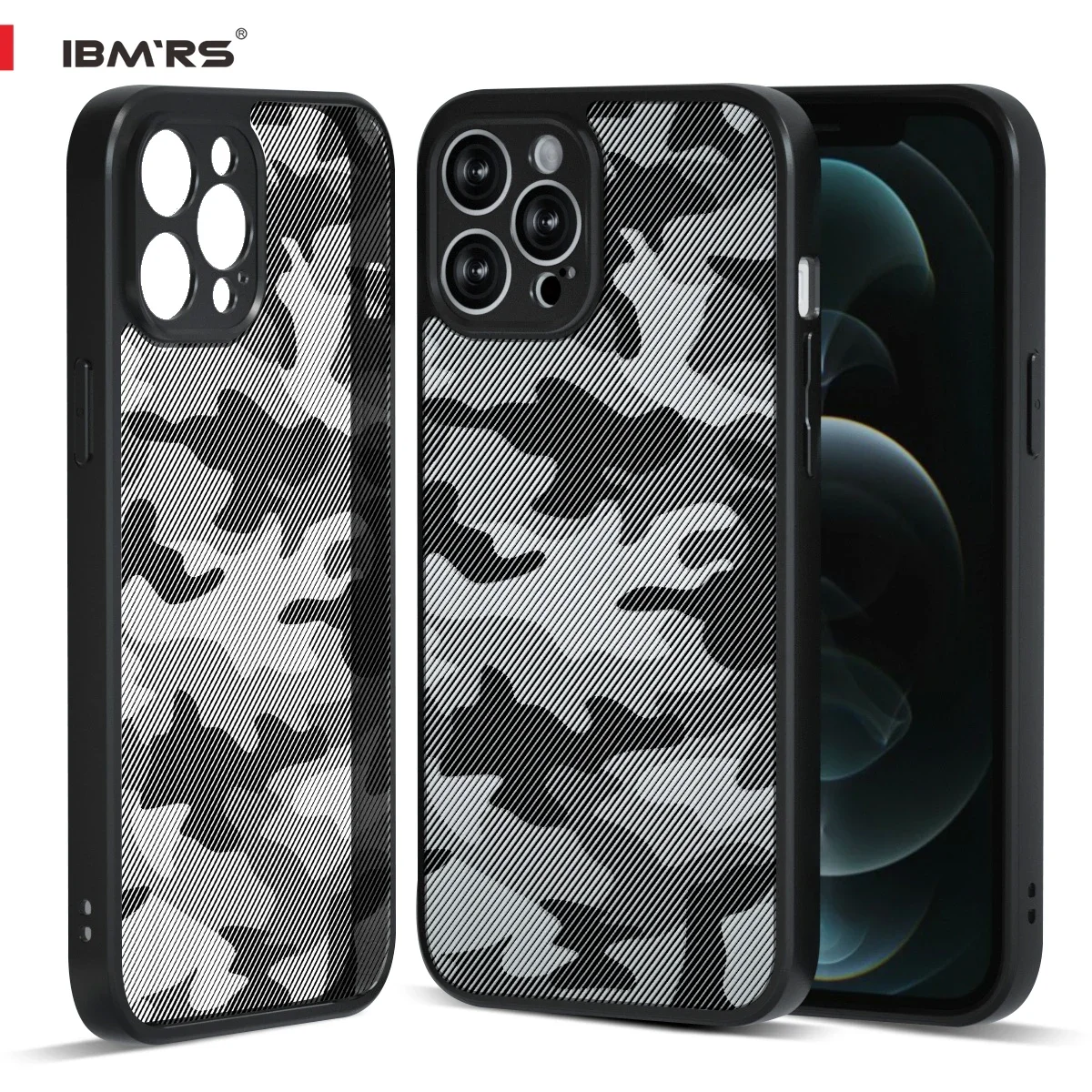 

IBMRS for iPhone 12 Pro Case Camo,Shockproof Heavy Duty PC+TPU Dual Layer Phone Cover