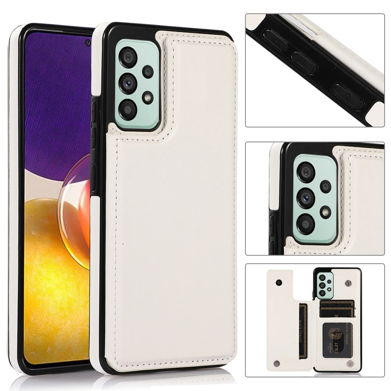 

PU Leather Wallet Case for Samsung Galaxy S25/S25 Plus/S25 Ultra – Dual Magnetic Clasp, Kickstand, Card Slots