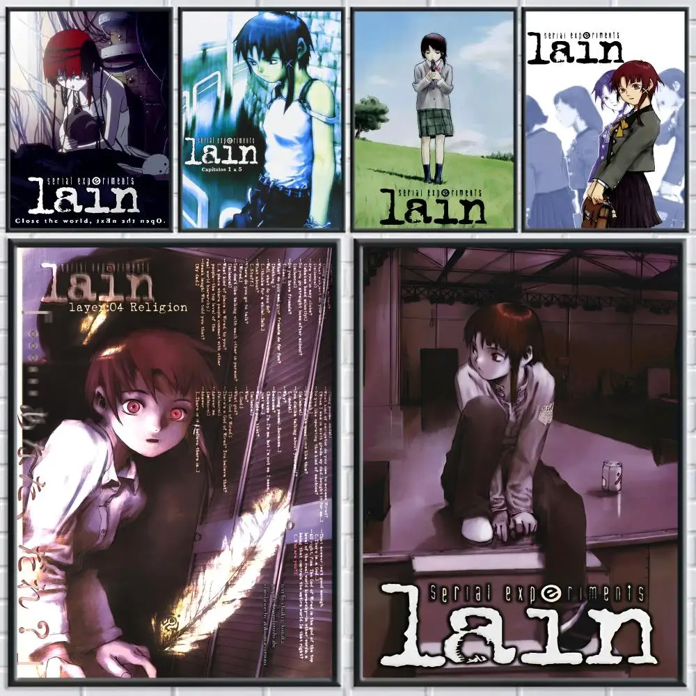 Serial E-Experiments Lain Poster Perfect Sticker Self Adhesive Wall Art Decor for Home Office Dining Spaces