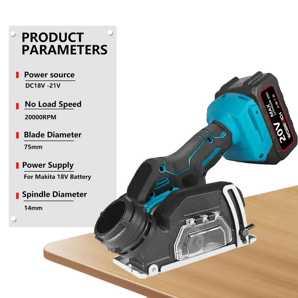 3inch Cordless Electric Small Cutting Machine Compact Cut OFF 76MM Mini Angle Grinder With 2pcs cuting disc for Makita Battery