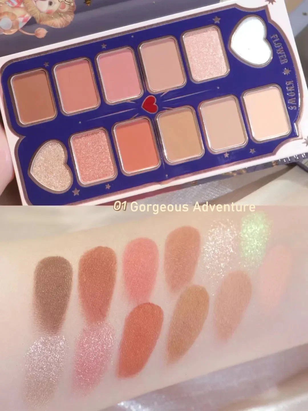 Flower Knows Circus Series 12 Palette di ombretti colorati Matte Shimmer Glitter Paillettes Pigmento Occhi Trucco viso Cosmetici di bellezza