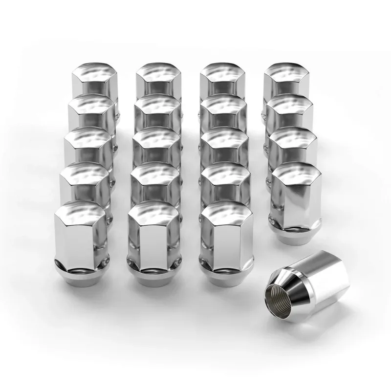 

Серебристые/черные колесные гайки-ступицы (20 шт.) с шагом 14x1.5, высота 1.5 дюйма, в стиле OEM, коническая посадка под 60 градусов