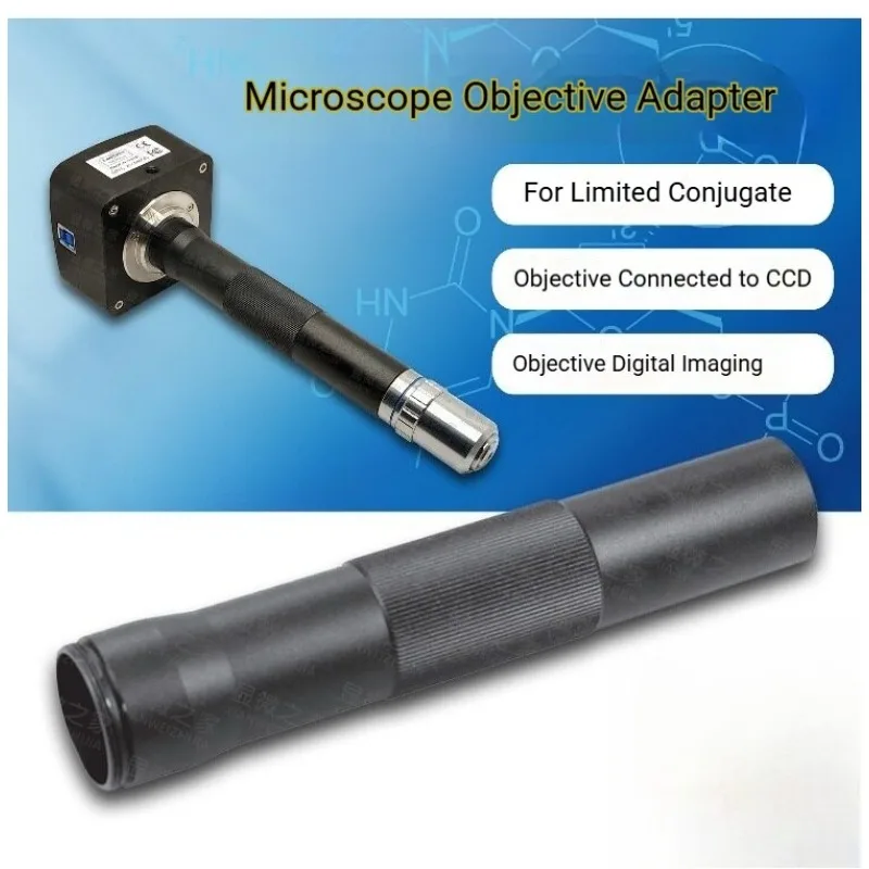 Tube adaptateur d'objectif de microscope 25,4 mm, tube cylindrique parallèle 1X pour lentille à focale finie/infinie, pièces optiques pour microscope pédagogique
