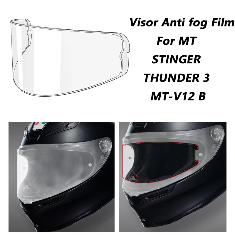 

Visor Anti Fog Film Motorcycle Helmets Accessories Helmet Anti Fog Film For MT STINGER & THUNDER 3
