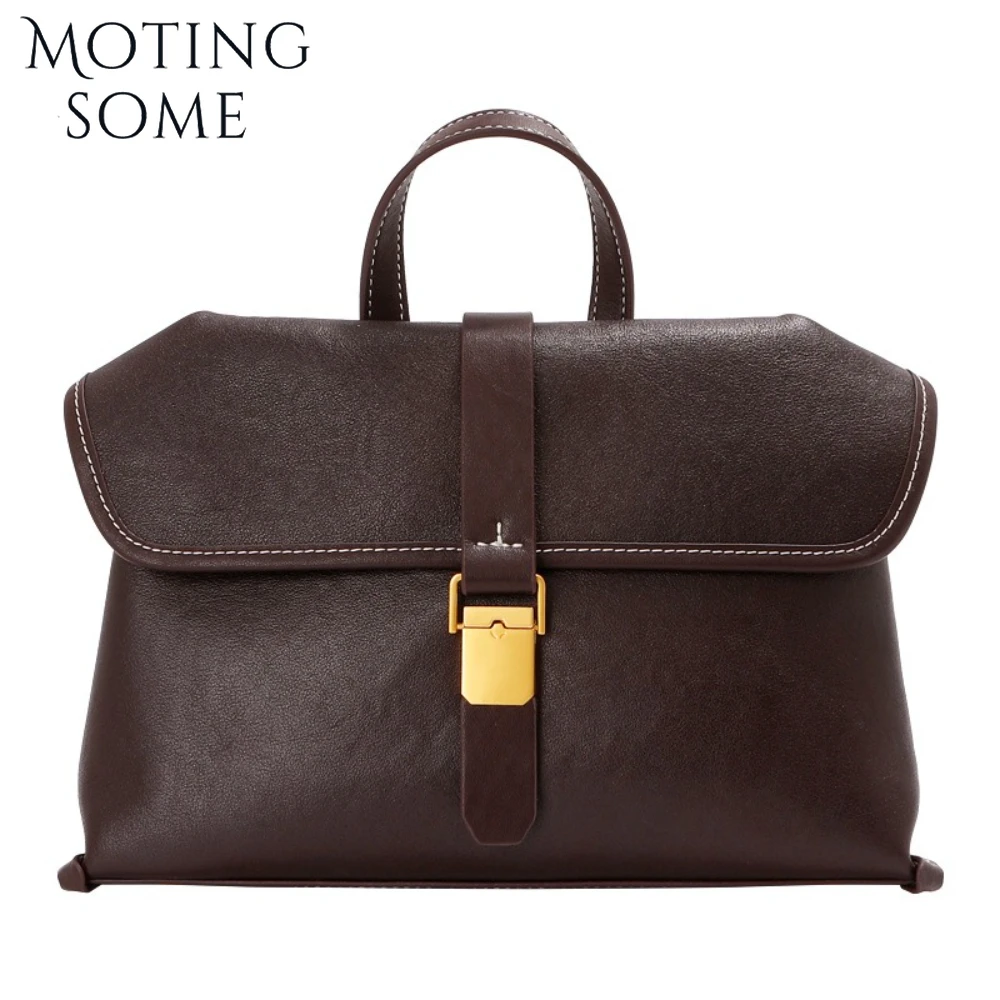 

Motingsome 2025 New in Handbag Retro Woman Satchel Luxury Cowhide Vegetable Tanned Shoulder Messenger Bag Crossbody Winter Tote