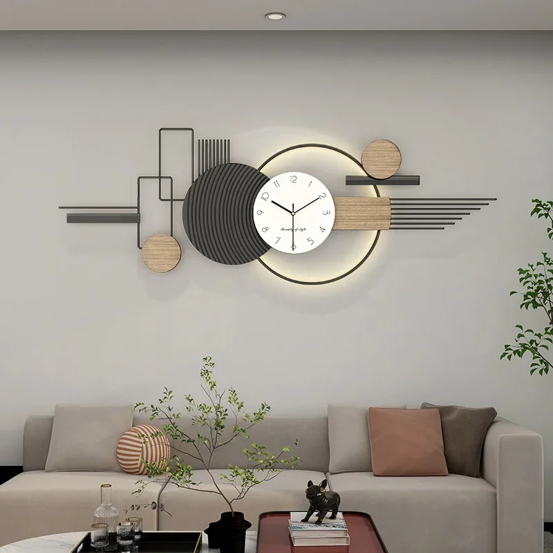 Fashion Silent Wall Clocks Led Art Mural Large Aesthetic Big Size Wall Watch Restaurant Relogio De Parede Living Room Decoration