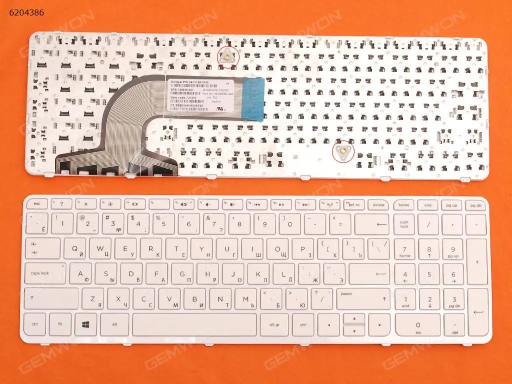 

RU Laptop Keyboard for HP Pavilion 15-e 15-n 250 G3 255 G3 256 G3 White Frame