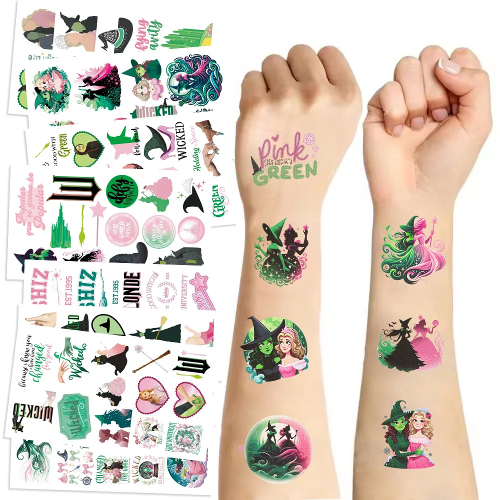 Halloween 10pcs Temporary Tattoo Set–Water & Sweat Resistant Gothic Spider Web & Bat Body Art Stickers, Vampire Core Face Decals